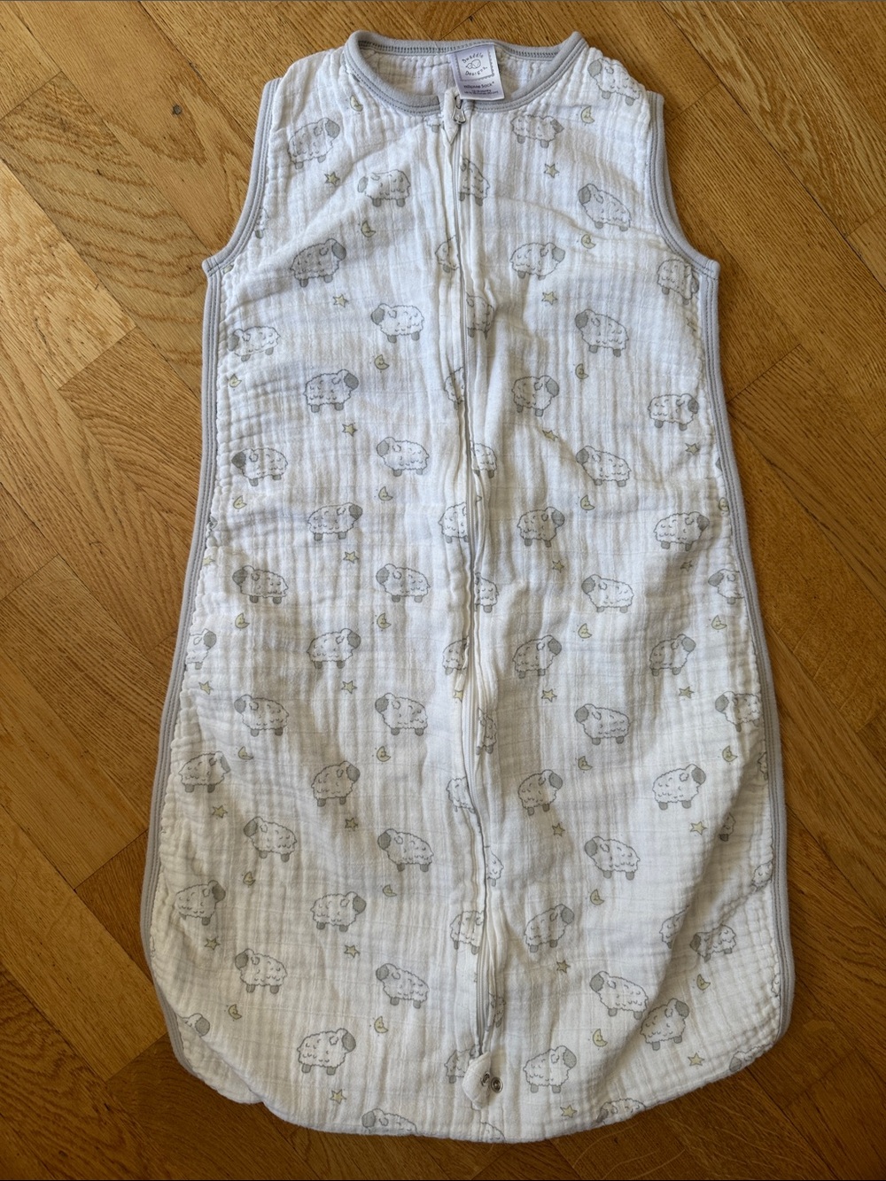 Swaddle Design Zip Me Sack sleep 12-18 months 35inches white grey sheep